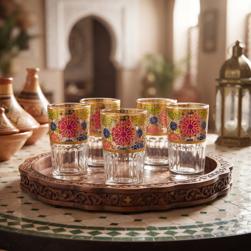 Marokkanisches Teeglas-Set "Mosaik" – | 6er Set