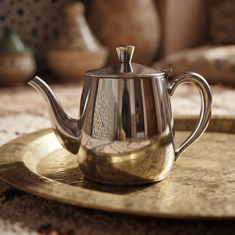 Teekanne (1,0 Liter) – Klassische Marokkanische Teekanne aus Rostfreiem Edelstahl