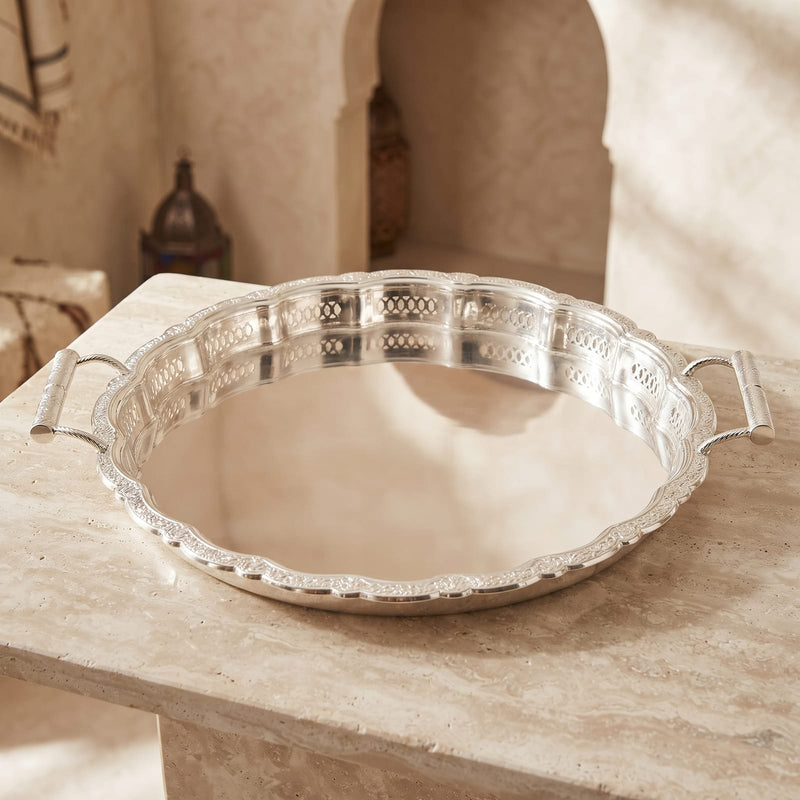 Rundes Serviertablett in Gold – Klassisches Design