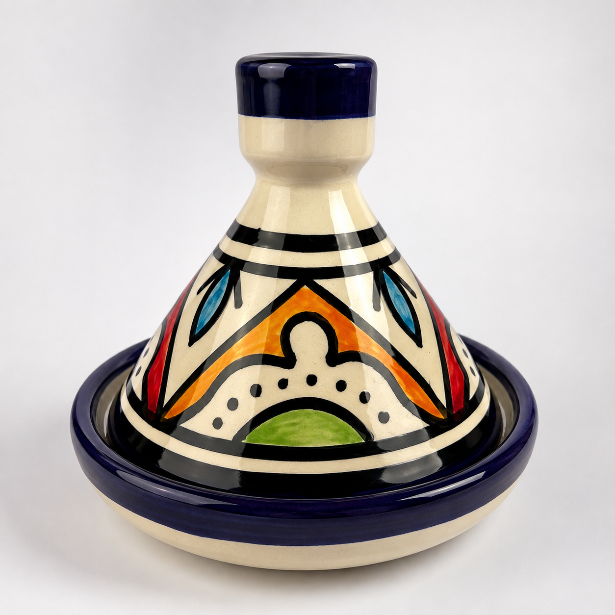 Marokkanische Mini-Tajine aus Fès – Handbemalte Keramik