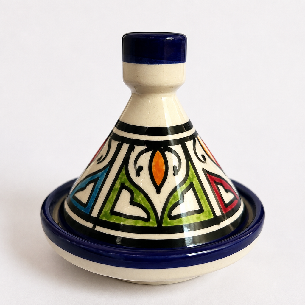 Marokkanische Mini-Tajine aus Fès – Handbemalte Keramik