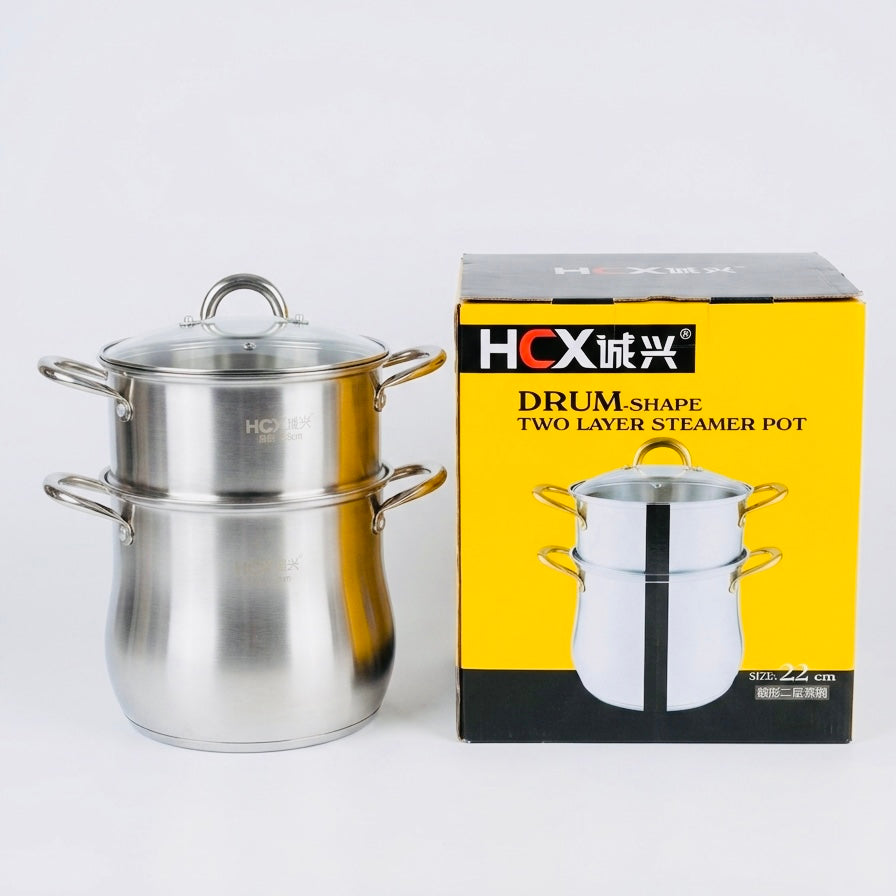 Produktbeschreibung: HCX Drum-Shape 2-Stufen-Dampfgarer (22 cm)
