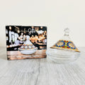 Baraka Gifts Kleiner Glas-Tajine (1-teilig) – Orientalische Deko- & Servierschale mit Edlem Farb-Muster