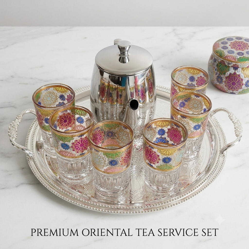 Marokkanisches Teeglas-Set "Mosaik" – | 6er Set