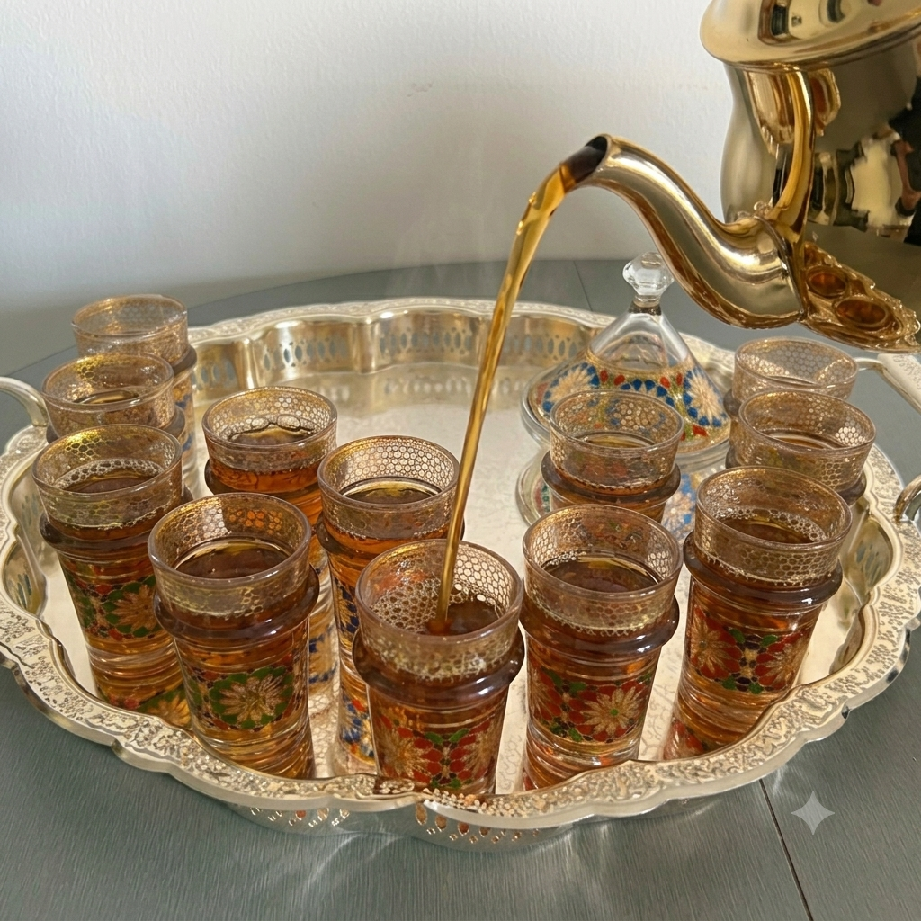 Rundes Serviertablett in Silberoptik – Klassisches Design